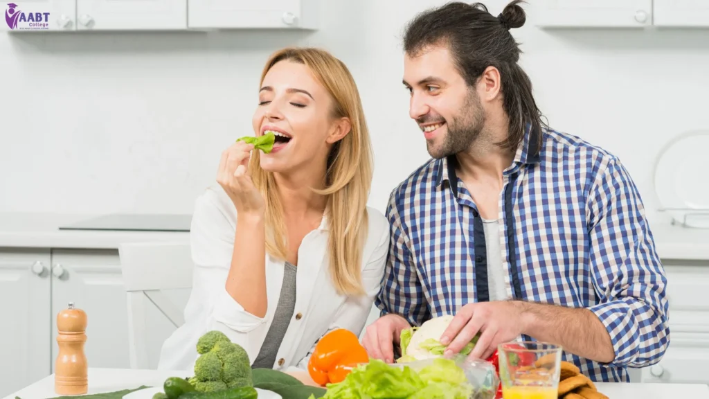 Best Cheap Foods in Melbourne CBD for Students 1 Group of students eating affordable Japanese and vegetarian meals like dumplings, noodles, and curry at Don Don and Om Vegetarian in Melbourne CBD.