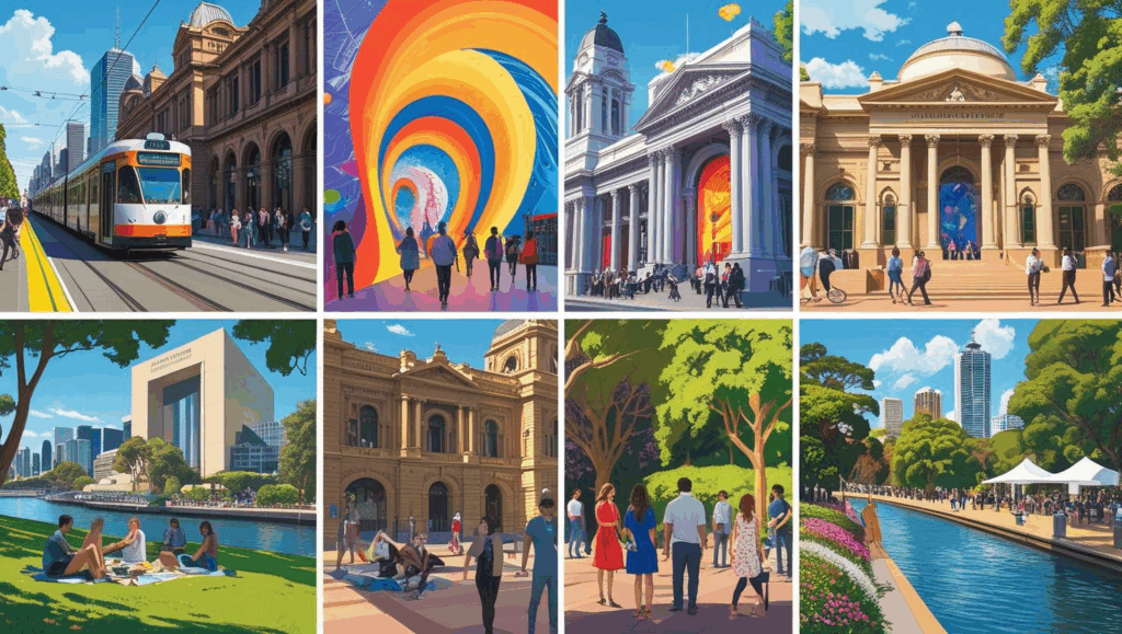 Students enjoying free attractions and events in Melbourne