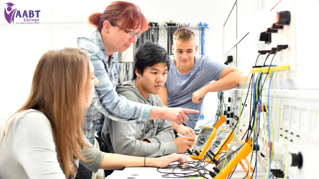 Students participating in hands-on vocational education and training in Australia