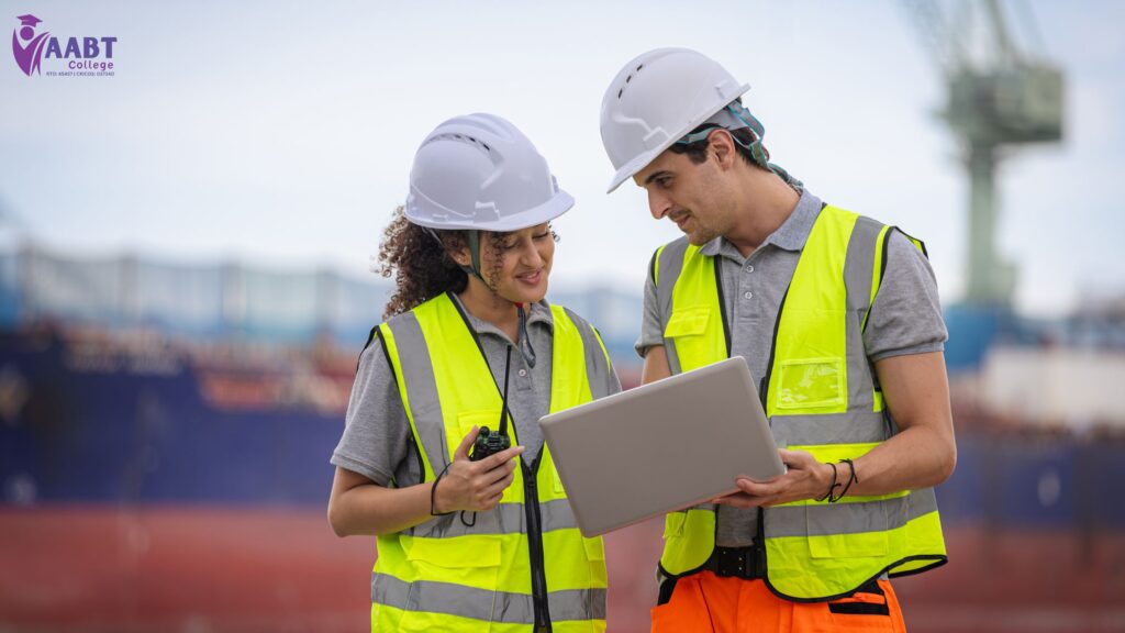 Trades workers performing carpentry training on a construction site in Australia